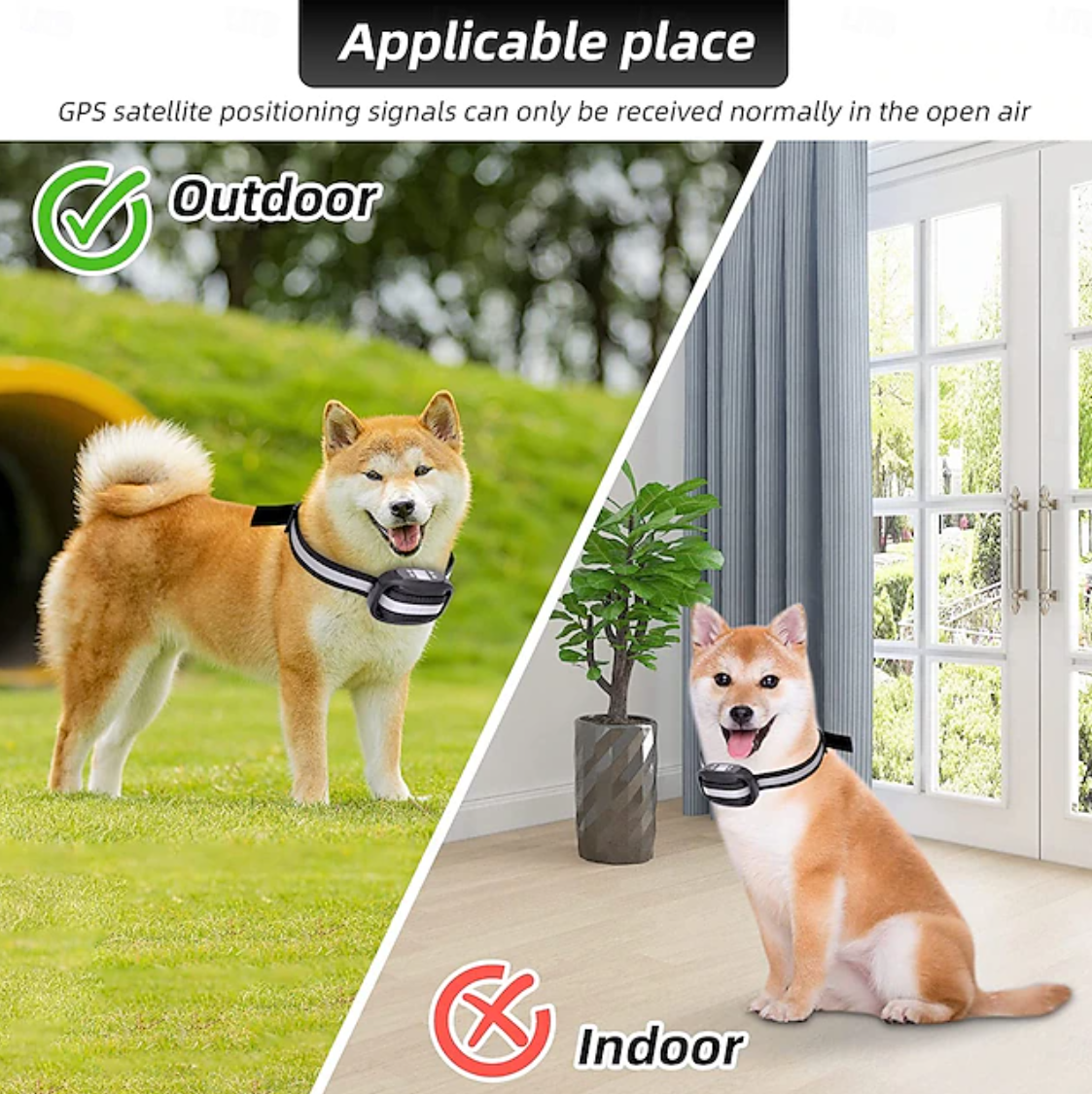 GPS Wireless Electric Dog Fence Collar System Safe Dog Containment System Boundary Easy Setup Outdoor Use Only Waterproof Rechargeable