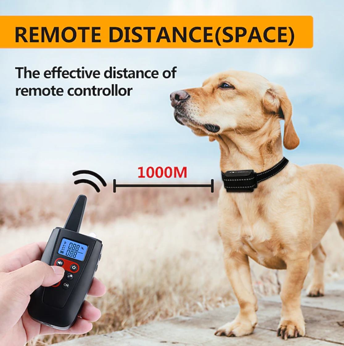 Collier de dressage pour chien sans choc, portée de 3300 pieds, bip vibrant, dresseur pour animaux de compagnie, étanche IPX7, rechargeable, collier de dressage pour animaux de compagnie sans pinces, son et vibration.