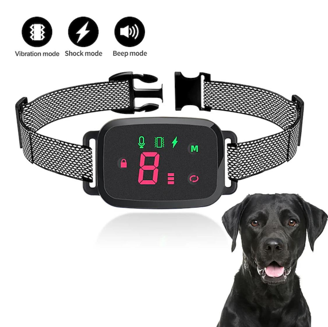 Electric Waterproof Anti-barking Pet Dog Training Collar LED Display No remote control required Automatic training dog collar