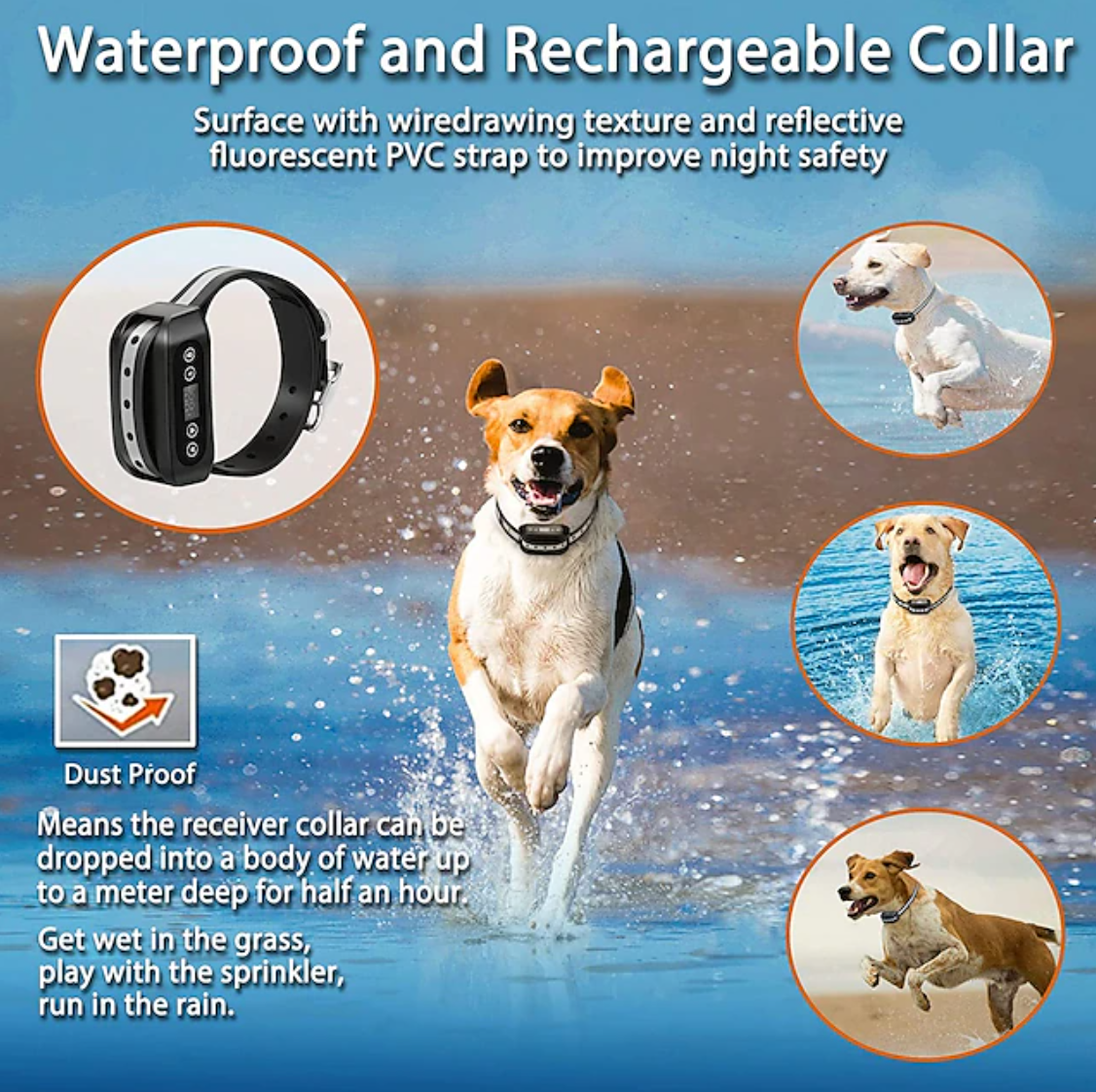 GPS Wireless Electric Dog Fence Collar System Safe Dog Containment System Boundary Easy Setup Outdoor Use Only Waterproof Rechargeable