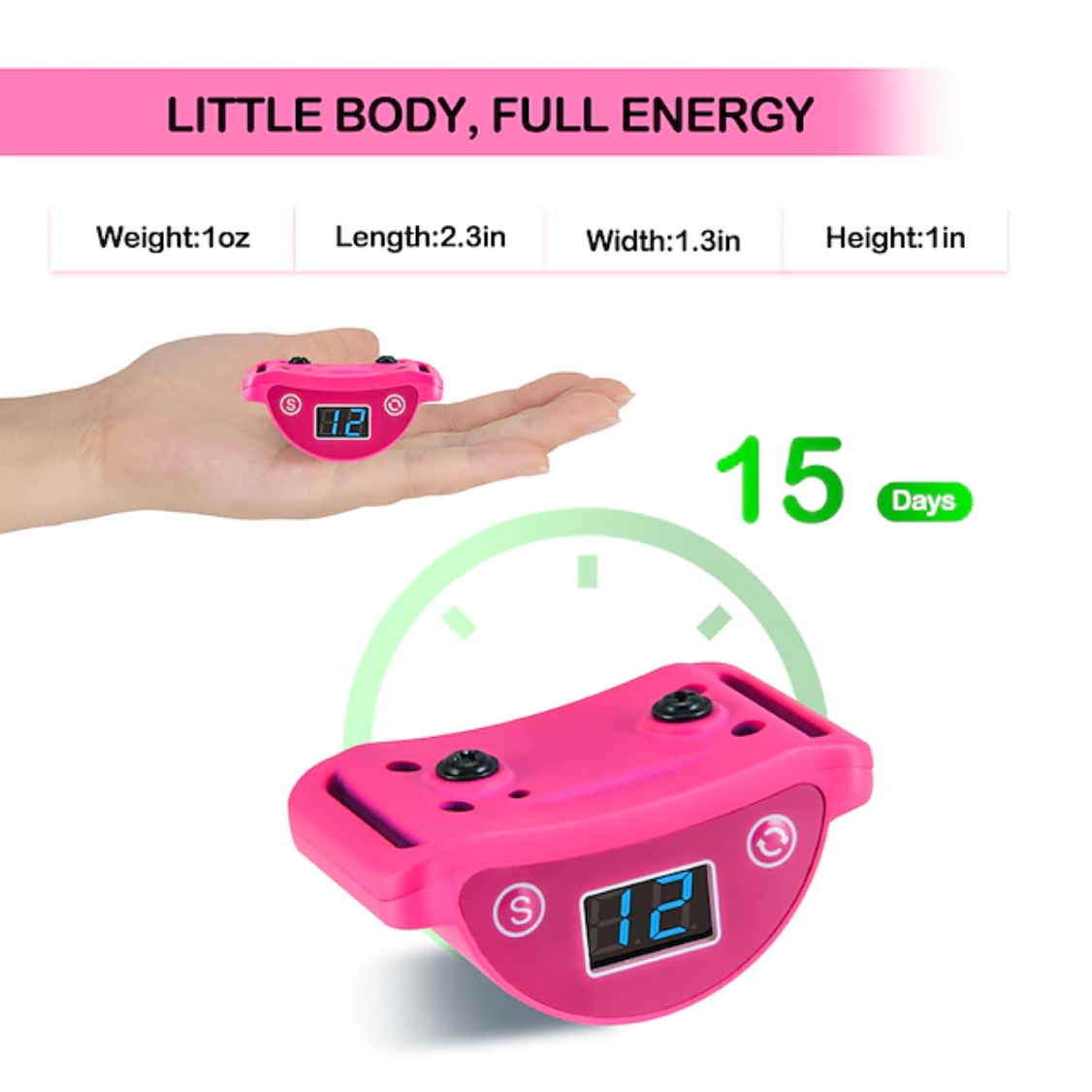 Barre d'arrêt pour chat rose pour empêcher les chats de miauler 5 niveaux d'entraînement progressif - sûr et réfléchissant